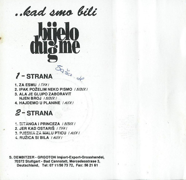 Bijelo Dugme - ..Kad Smo Bili (Cass, Comp)
