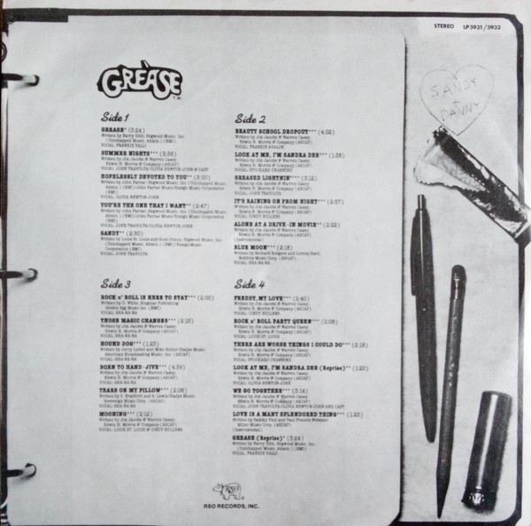 Various - Grease (The Original Soundtrack From The Motion Picture) (2xLP, Album, RP, Gat)
