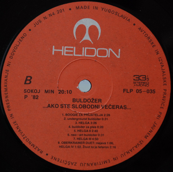 Buldožer - Ako Ste Slobodni Večeras (2xLP, Album)