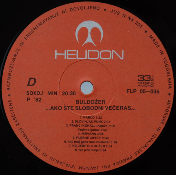 Buldožer - Ako Ste Slobodni Večeras (2xLP, Album)