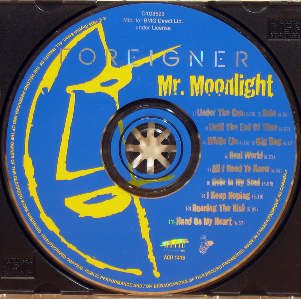 Foreigner - Mr. Moonlight (CD, Album, Club)