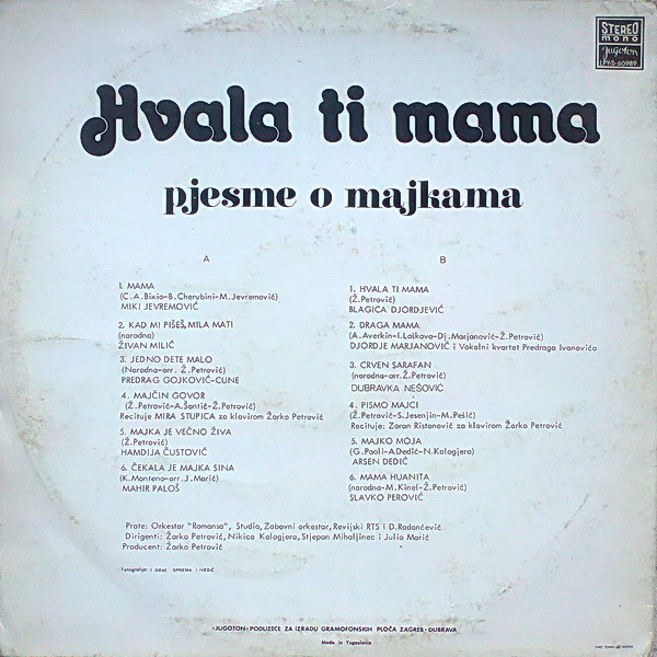 Various - Hvala Ti Mama (LP, Comp)