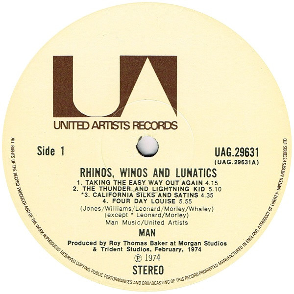 Man - Rhinos, Winos And Lunatics (LP, Album, Gat)