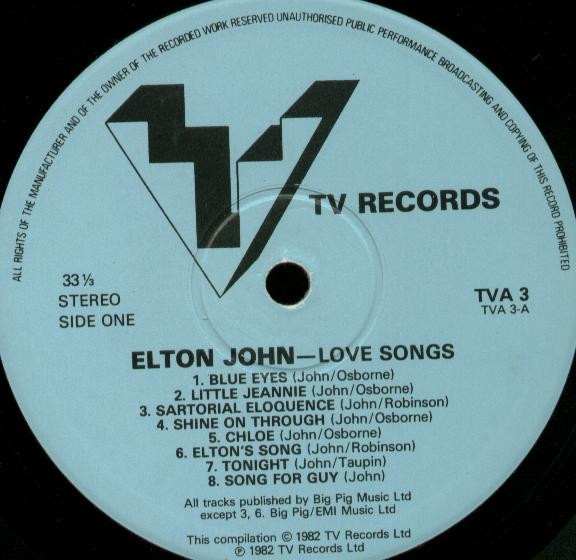 Elton John - Love Songs (LP, Comp)
