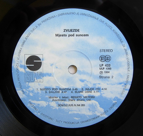 Zvijezde - Mjesto Pod Suncem (LP, Album)