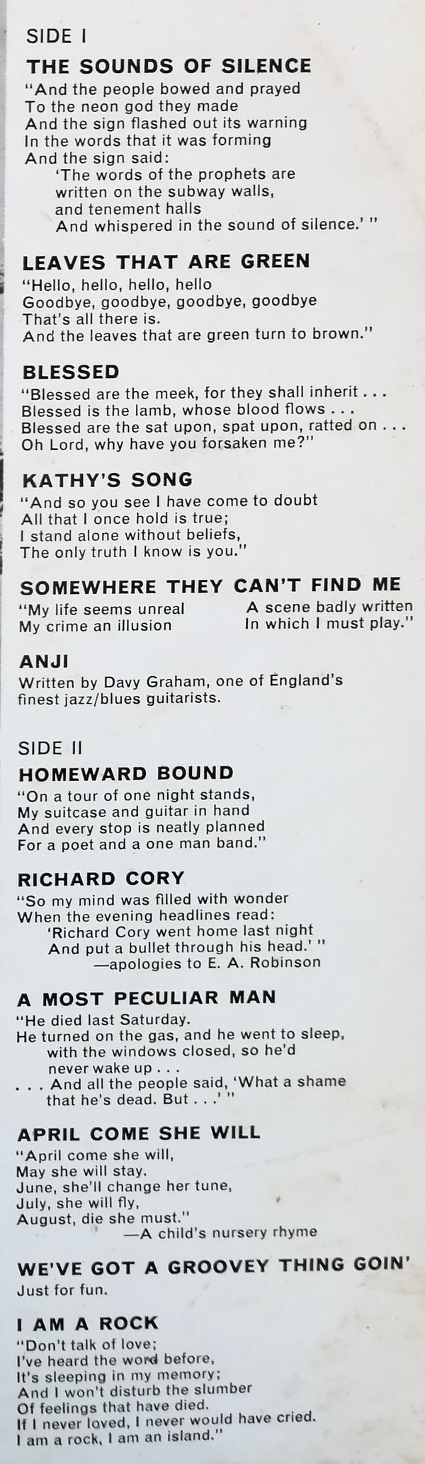 Simon & Garfunkel - Sounds Of Silence (LP, Album)