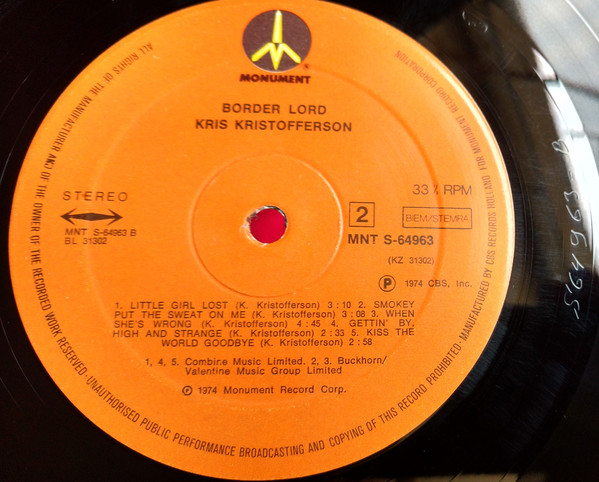 Kris Kristofferson - Border Lord (LP, Album, Ora)