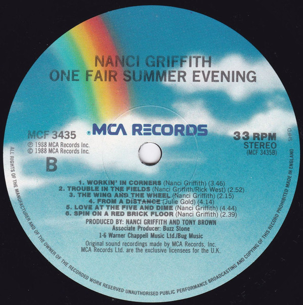 Nanci Griffith One Fair Summer Evening Lp Woodstock Shop