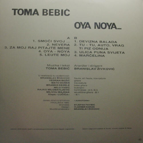 Toma Bebić - Oya Noya... (LP, Album)
