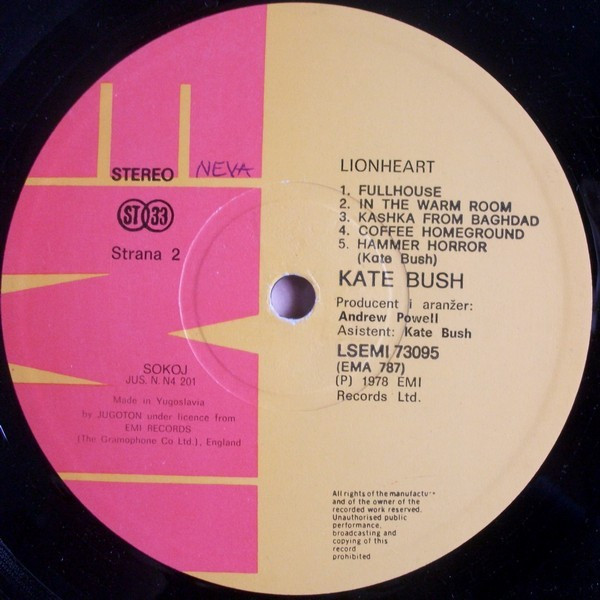 Kate Bush - Lionheart (LP, Album, Gat)