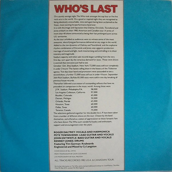 The Who - Who's Last (2xLP, Album)