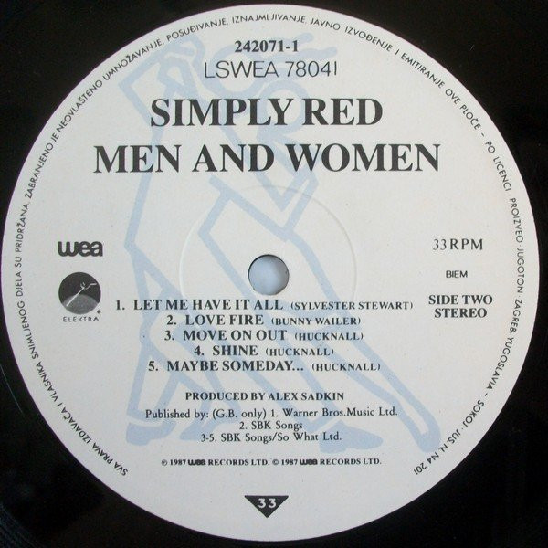 Simply Red - Men And Women (LP, Album)