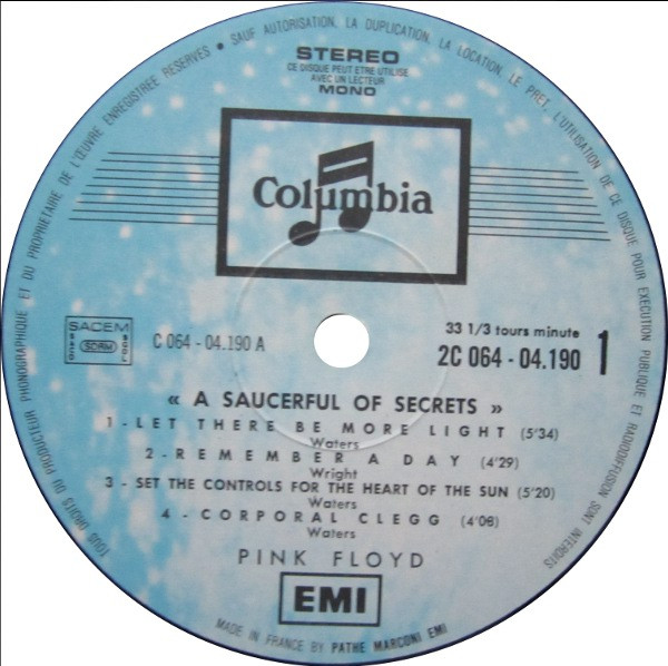 Pink Floyd - A Saucerful Of Secrets (LP, Album, RE)