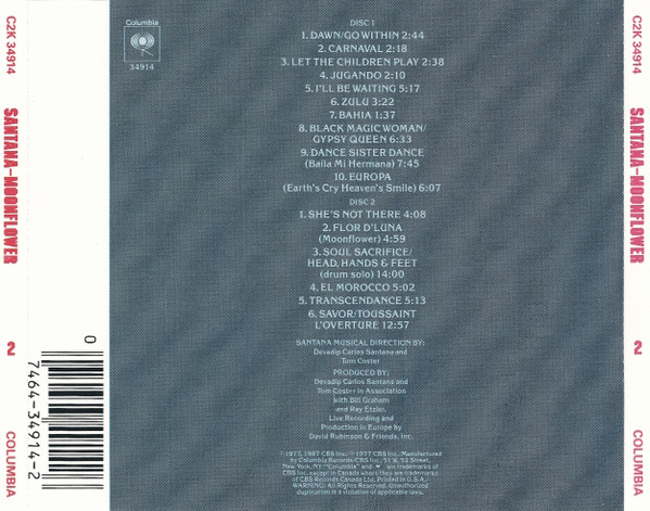 Santana - Moonflower (2xCD, Album, RE)