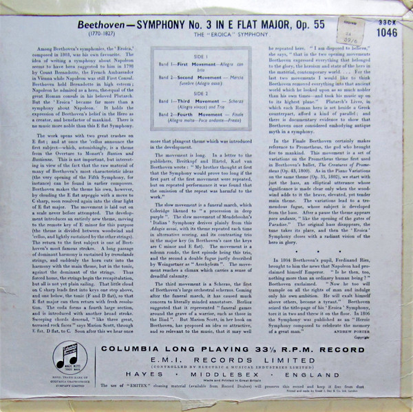Beethoven*, Herbert von Karajan, Philharmonia Orchestra - Symphony No. 3 In E Flat, 