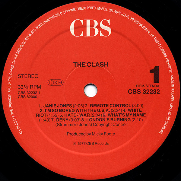 The Clash - The Clash (LP, Album, RE)