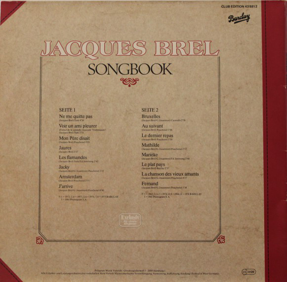 Jacques Brel - Songbook (LP, Comp, Ltd)
