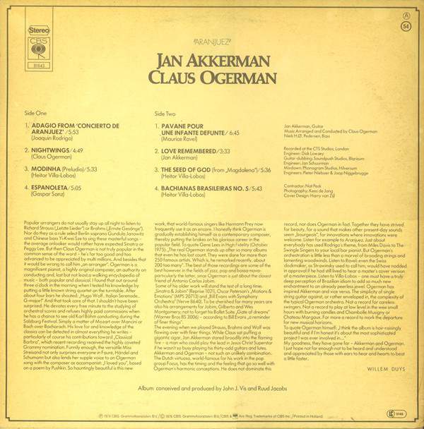 Jan Akkerman & Claus Ogerman - Aranjuez (LP, Album)
