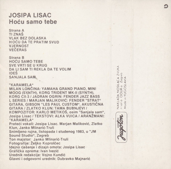 Josipa Lisac - Hoću Samo Tebe (Cass, Album)