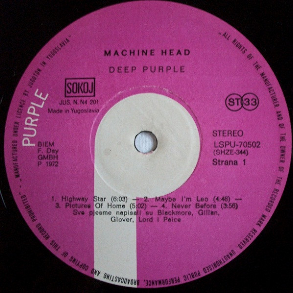 Deep Purple - Machine Head (LP, Album, RP)