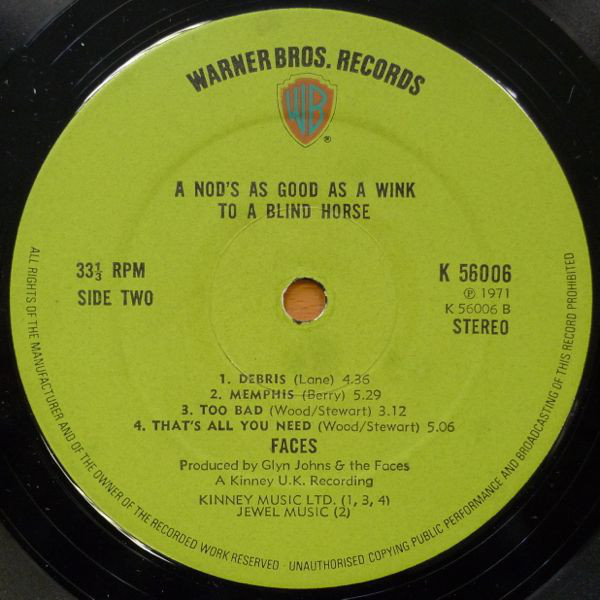 Faces (3) - A Nod's As Good As A Wink...To A Blind Horse (LP, Album)