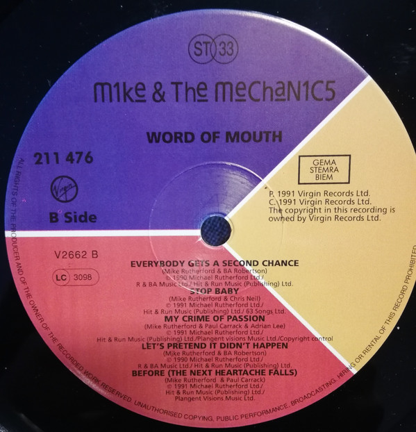 Mike & The Mechanics - Word Of Mouth (LP, Album)