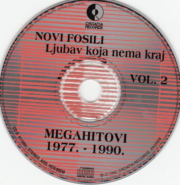 Novi Fosili - Ljubav Koja Nema Kraj Vol. 2 - Megahitovi 1977. - 1990. (CD, Comp)