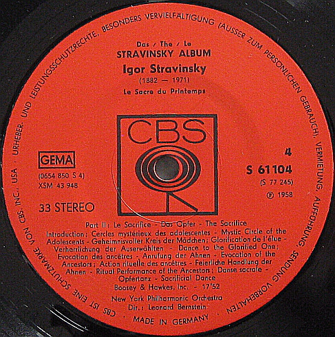 Igor Stravinsky, New York Philharmonic*, Leonard Bernstein - Das / The / Le Stravinsky Album (Petruschka / Der Feuervogel / Le Sacre Du Printemps)  (2xLP, Comp)