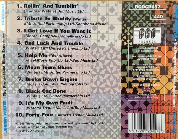 Johnny Winter - The Progressive Blues Experiment (CD, Album, RM)