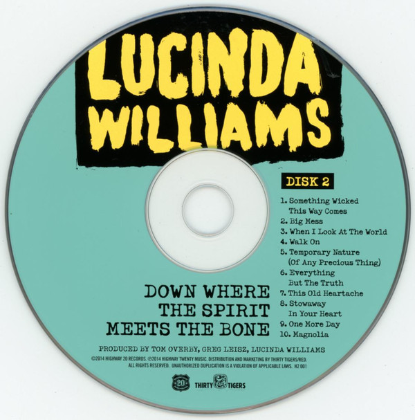 Lucinda Williams - Down Where The Spirit Meets The Bone (2xCD, Album)