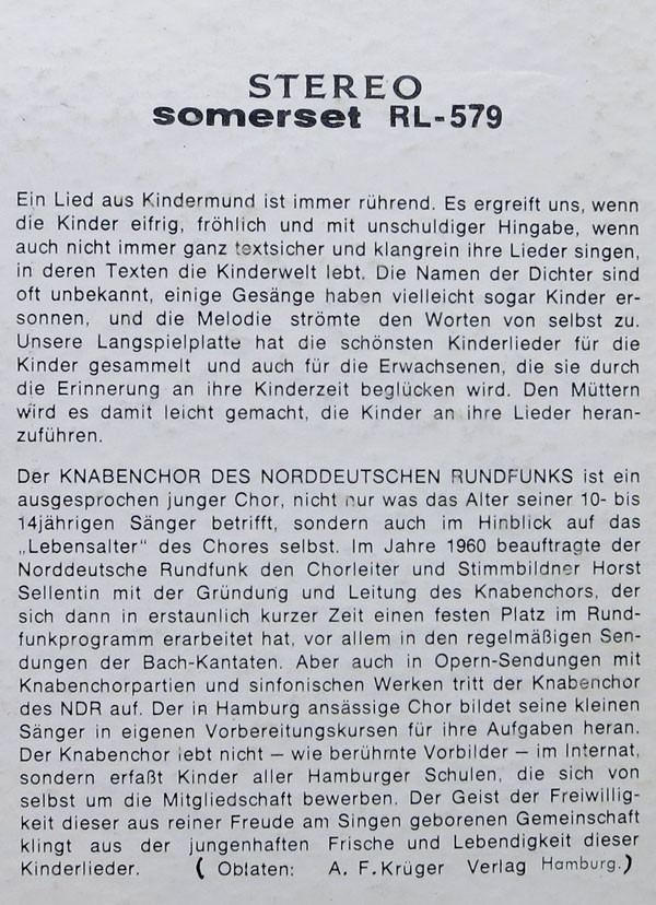 Der Knabenchor Des Norddeutschen Rundfunks - Unsere Schönsten Kinderlieder (LP)