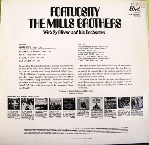 The Mills Brothers with Sy Oliver And His Orchestra - Fortuosity (LP)