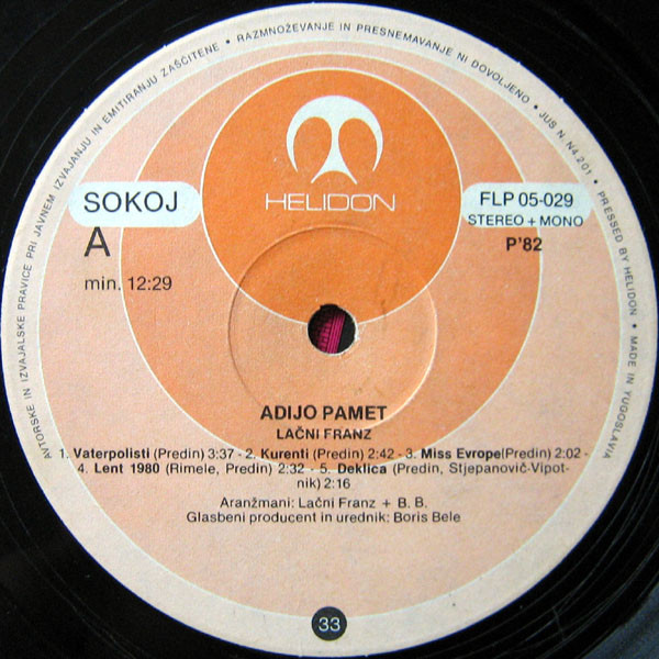 Lačni Franz - Adijo Pamet (LP, Album)