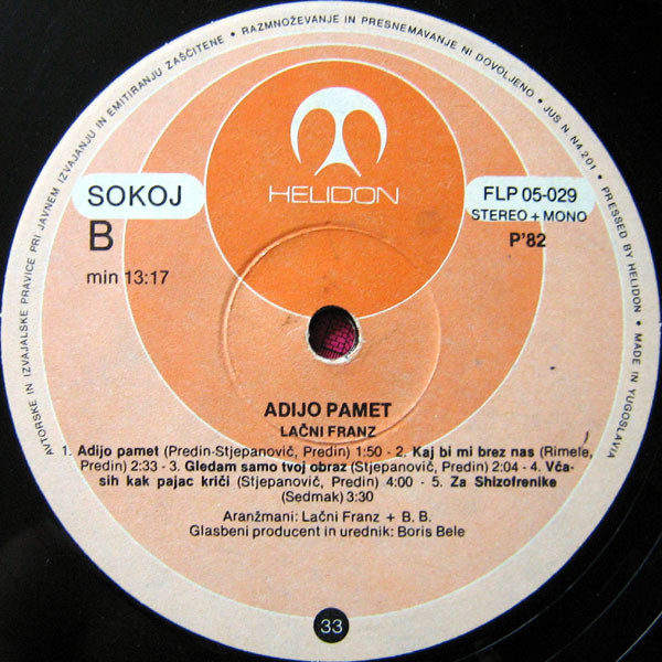 Lačni Franz - Adijo Pamet (LP, Album)