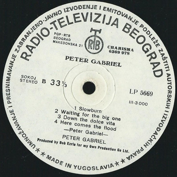 Peter Gabriel - Peter Gabriel (LP, Album)