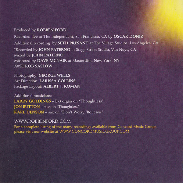 Robben Ford - Soul On Ten (CD, Album)