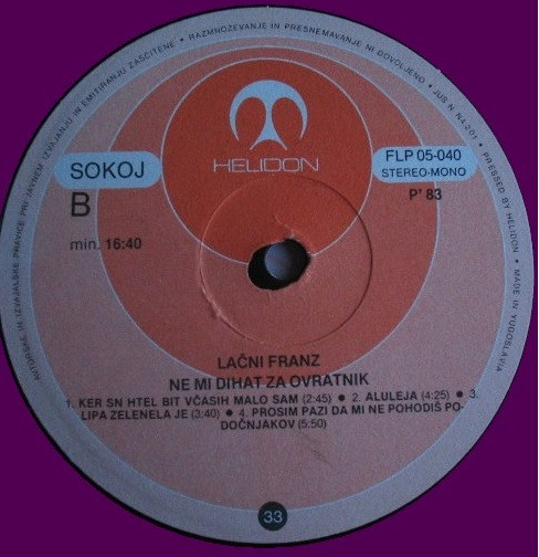 Lačni Franz - Ne Mi Dihat Za Ovratnik (LP, Album)