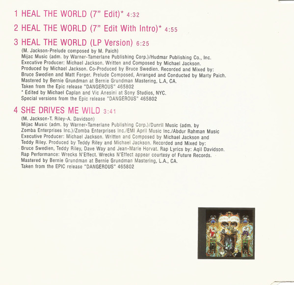 Michael Jackson - Heal The World (CD, Maxi)
