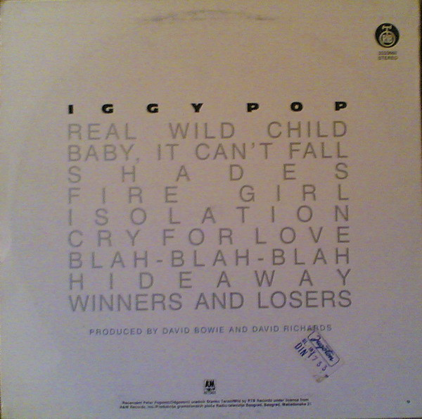 Iggy Pop - Blah-Blah-Blah (LP, Album)